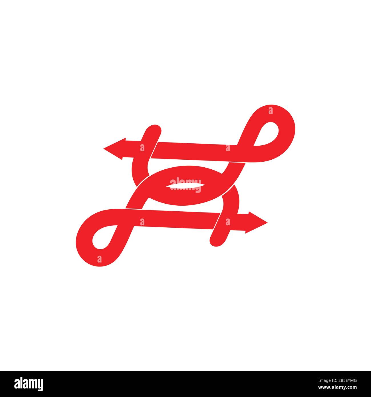 abstract linked curves overlapping linear logo vector Stock Vector
