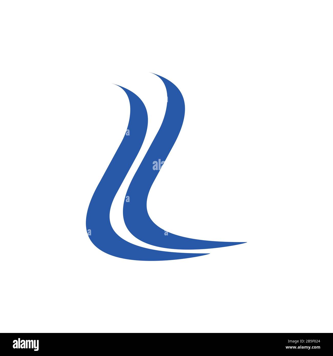 letter l stripes curves logo vector Stock Vector