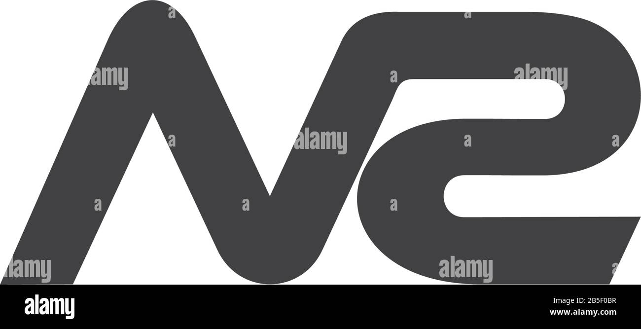 letter nr simple linked design geometric symbol logo vector Stock Vector