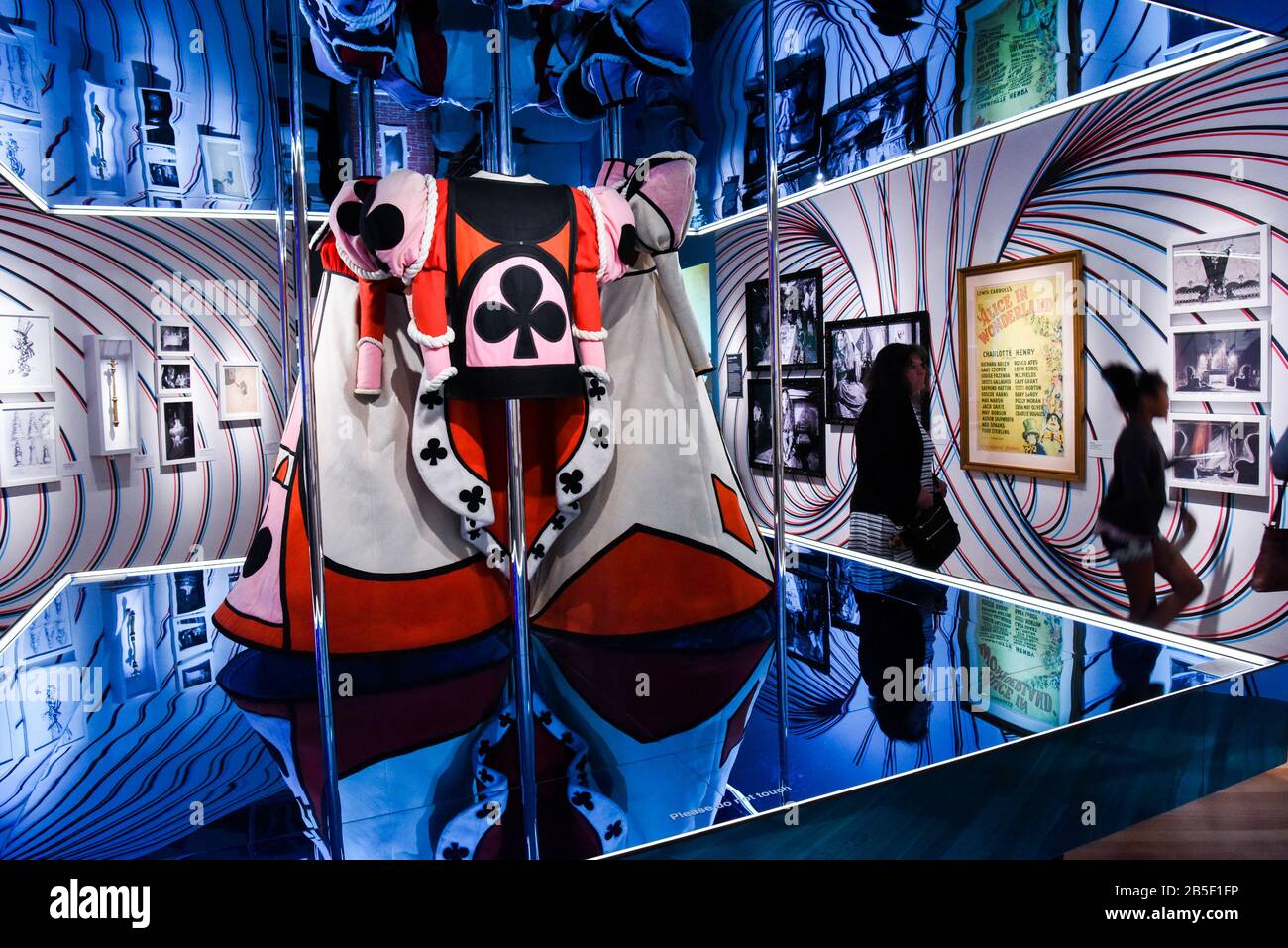 Wellington, New Zealand. 8th Mar, 2020. People visit the exhibition 'Wonderland' at the Te Papa National Museum in Wellington, New Zealand, March 8, 2020. The three-month exhibition 'Wonderland' ended on Sunday, which displayed more than 300 objects and props related to the famous British literature 'Alice in Wonderland'. Credit: Guo Lei/Xinhua/Alamy Live News Stock Photo