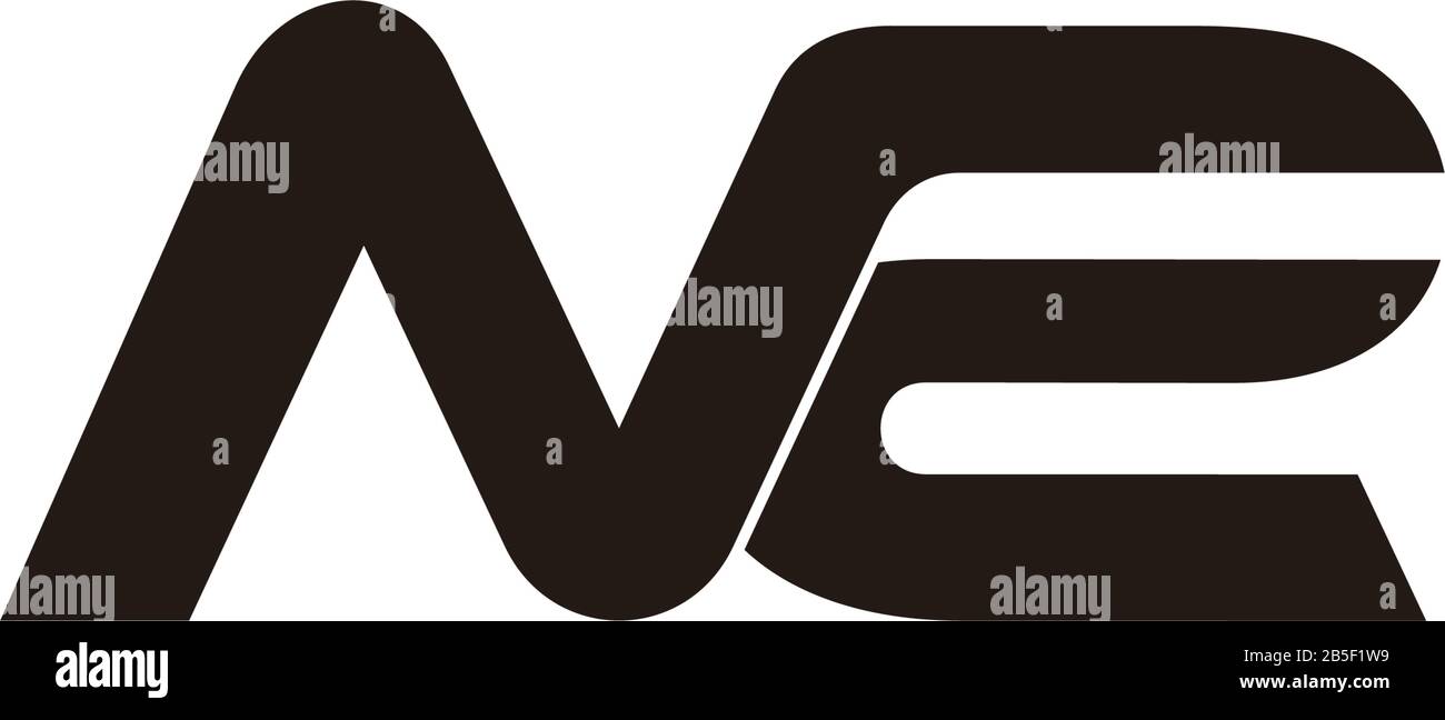 letter nr stripes linked overlapping logo vector Stock Vector