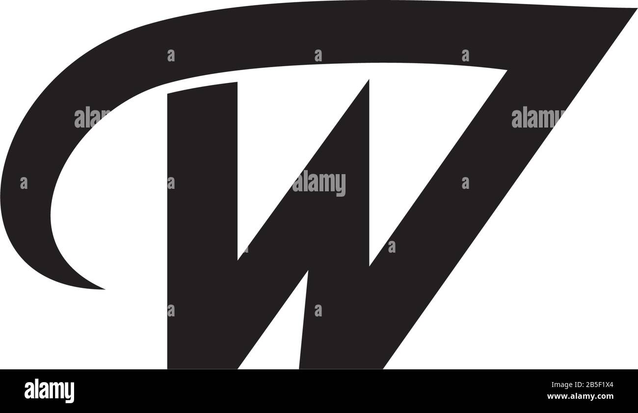letter w swoosh geometric arrow symbol logo vector Stock Vector Image ...