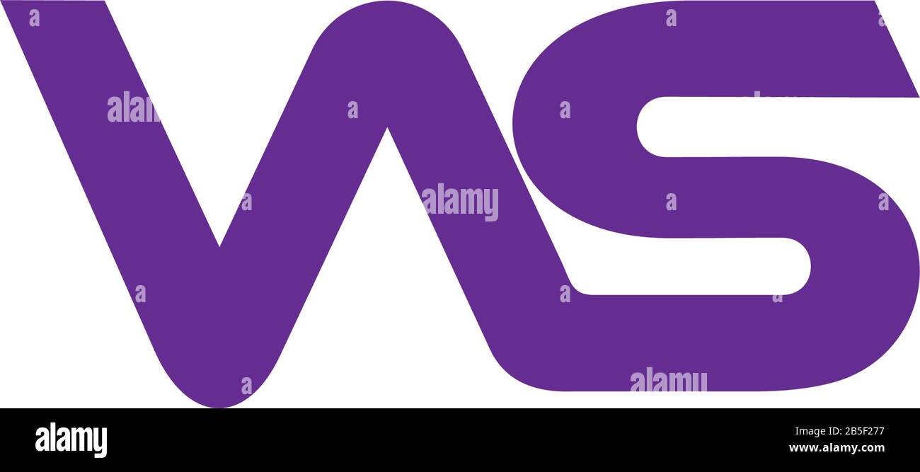 letter vs simple linked design geometric symbol logo vector Stock Vector
