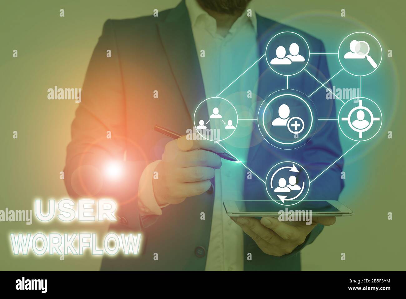 Handwriting text User Workflow. Conceptual photo orchestrated and repeatable pattern of business activity Stock Photo