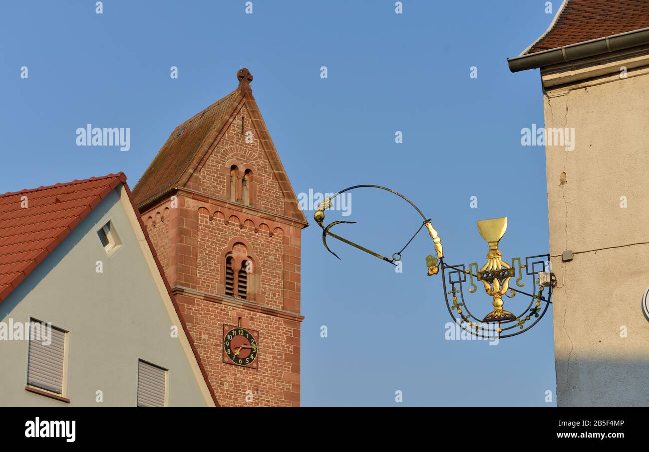 Kirche, Dorfprozelten, Main, Bayern, Deutschland Stock Photo
