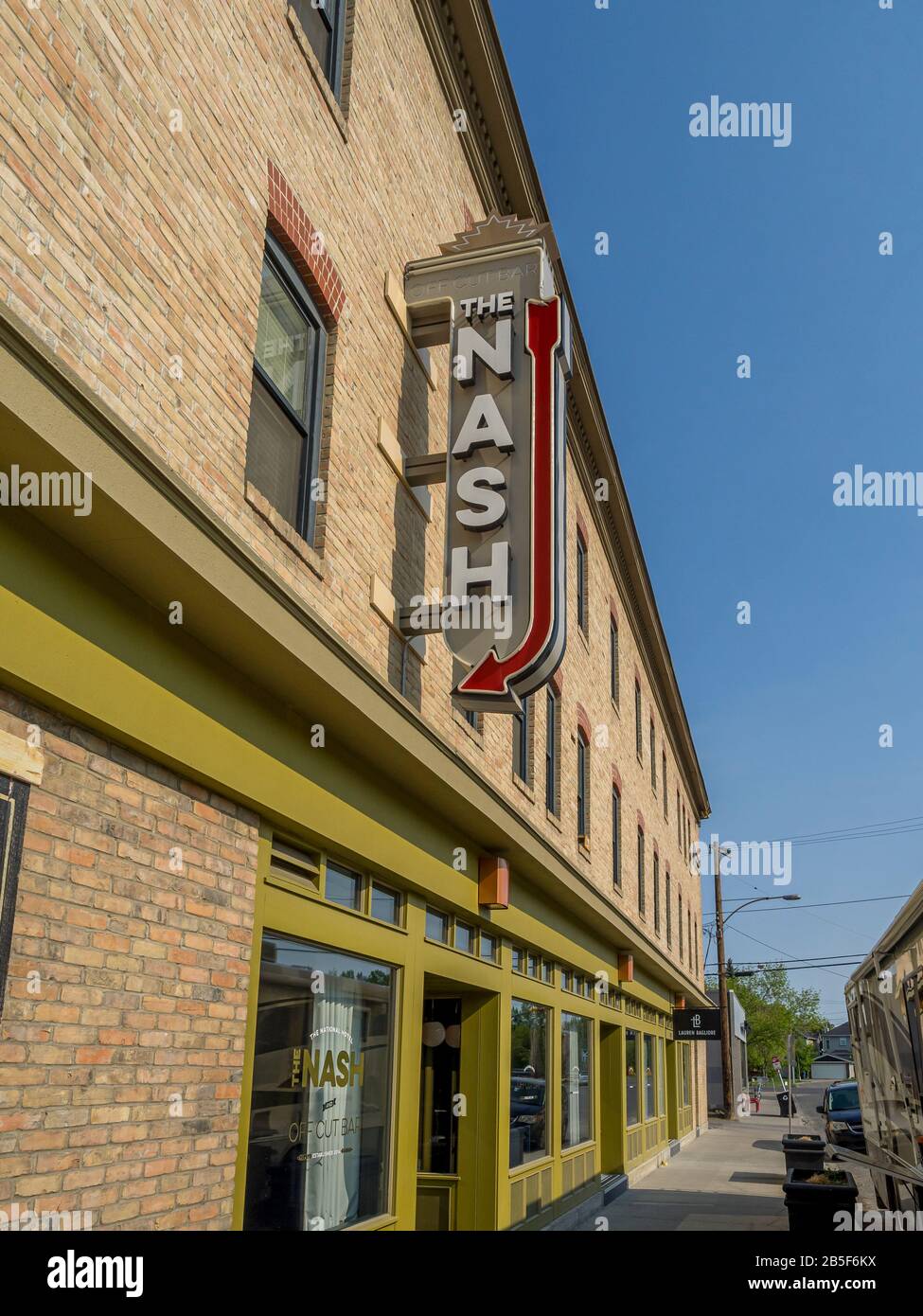 The Nash Restaurant and bar on May 24, 2015 in Calgary, Alberta. The Nash is a popular dining establishment in the hip Inglewood district. Stock Photo
