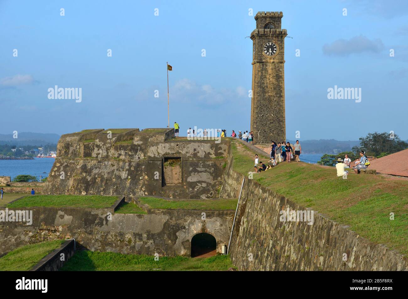 Uhrenturm, Festungsmauer, Fort, Galle, Sri Lanka Stock Photo