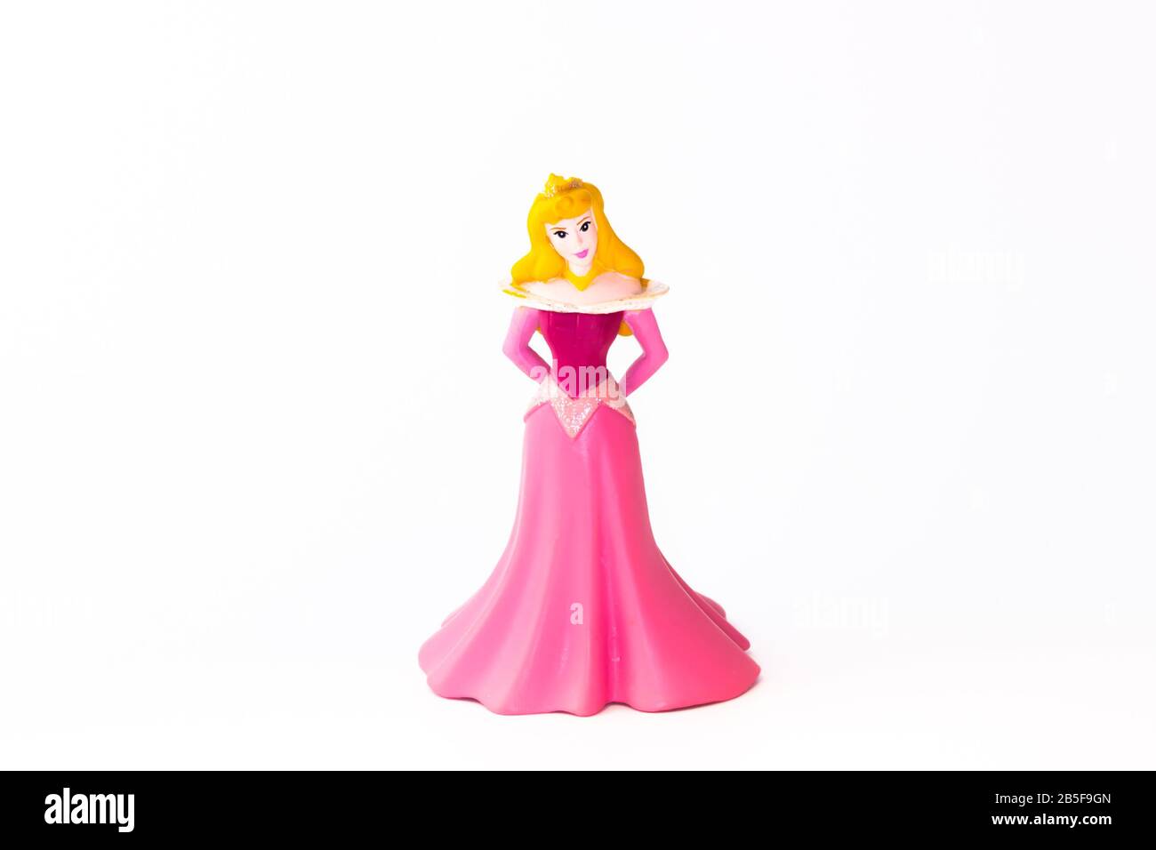 Kouvola, Finland - 22 January 2020: Disney princess Aurora on white background Stock Photo