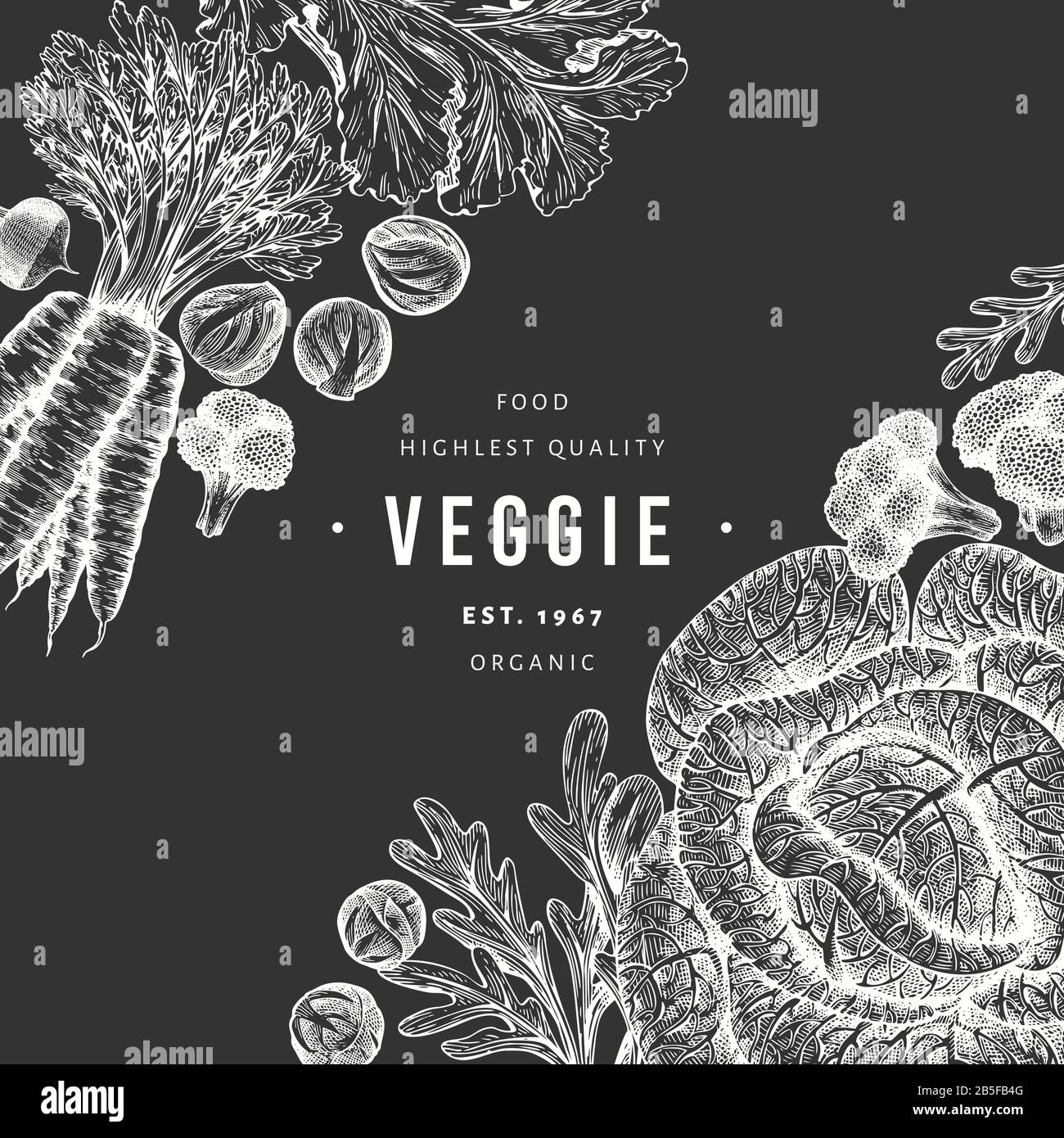 Hand drawn sketch vegetables design. Organic fresh food vector banner ...