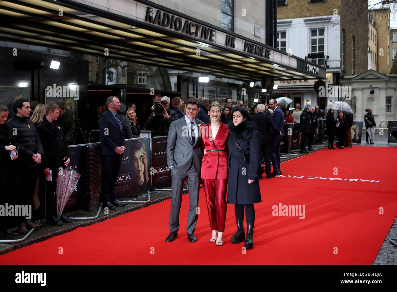 (Left to right) Sam Riley, Rosamund Pike and Marjane Satrapi attending ...