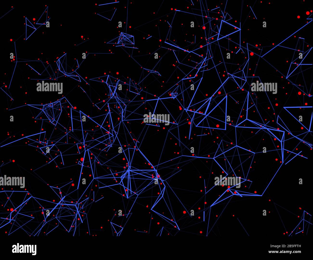 Abstract dark background with blue lines and dots Stock Photo - Alamy