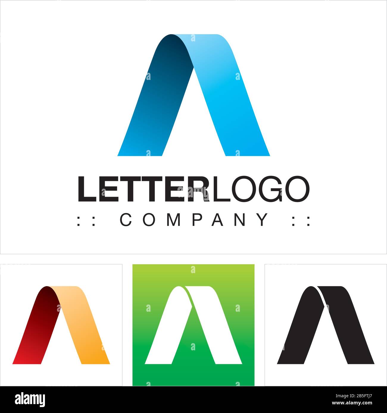 Letter A (Typography) Vector Symbol Company Logo (Logotype). 3d Geometric Paper Fold (Origami) Layered Spiral Style Icon Illustration. Elegant. Stock Vector