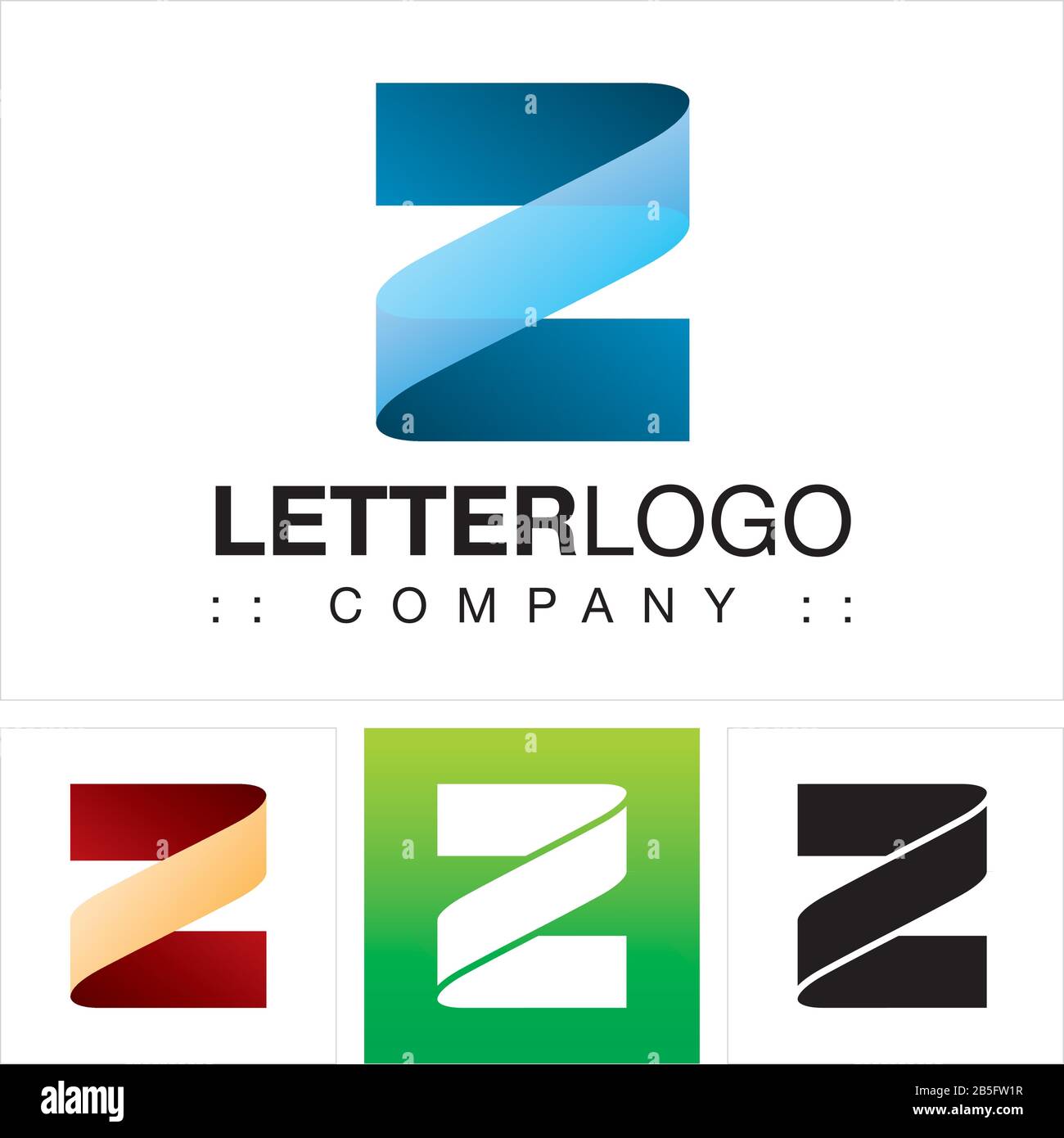 Letter Z (Typography) Vector Symbol Company Logo (Logotype). 3d Geometric Paper Fold (Origami) Layered Spiral Style Icon Illustration. Elegant Identit Stock Vector