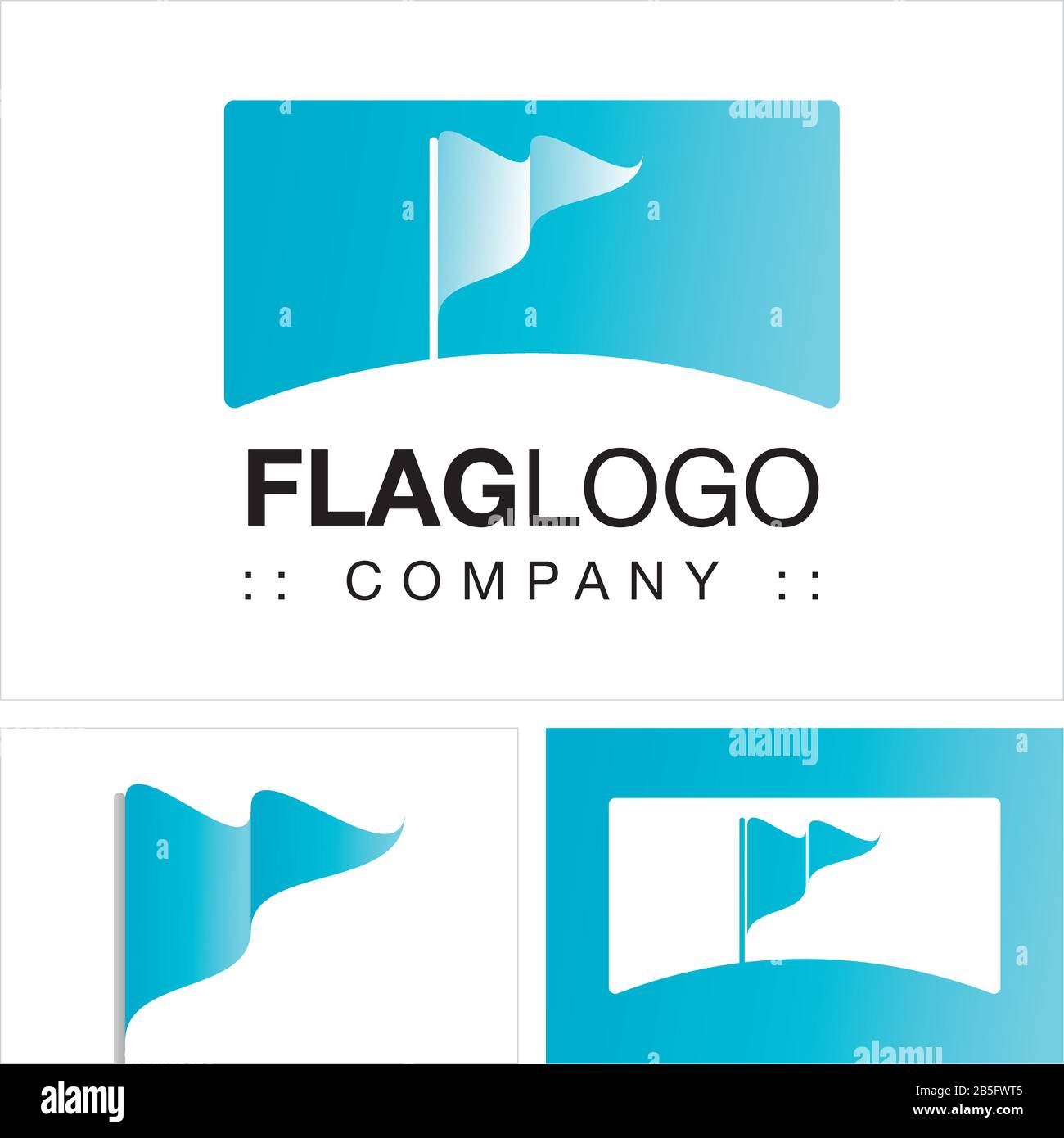 Flag (Sky, Horizon) Vector Symbol Company Logo (Logotype). Explore, Discovery, Conquer, Adventure, Journey, Milestone Icon Illustration. Elegant Stock Vector