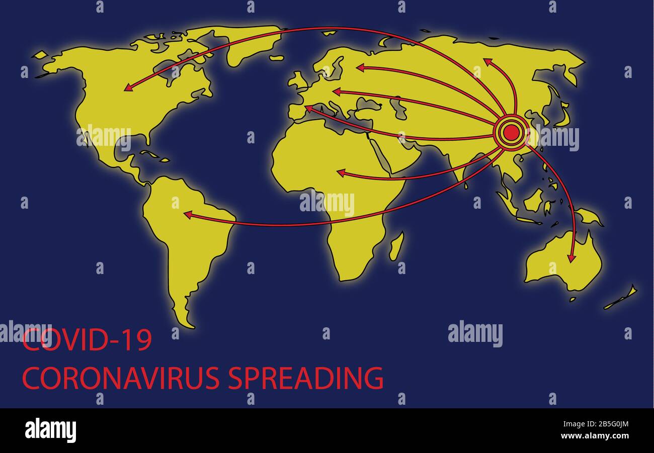 World map illustration of the spread of Coronavirus Stock Photo - Alamy