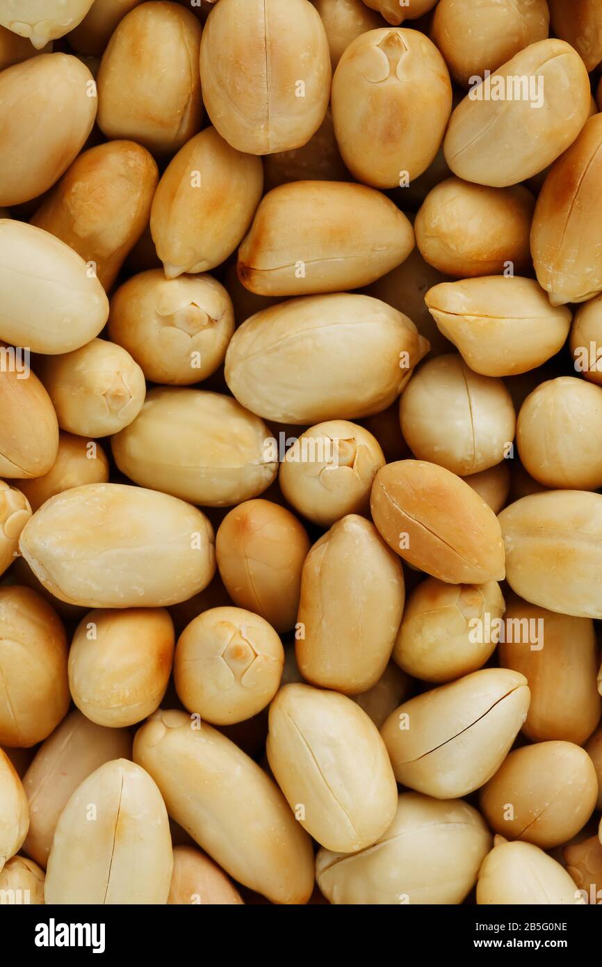 Peanut texture. Food background of peanuts bean. Golden, roasted