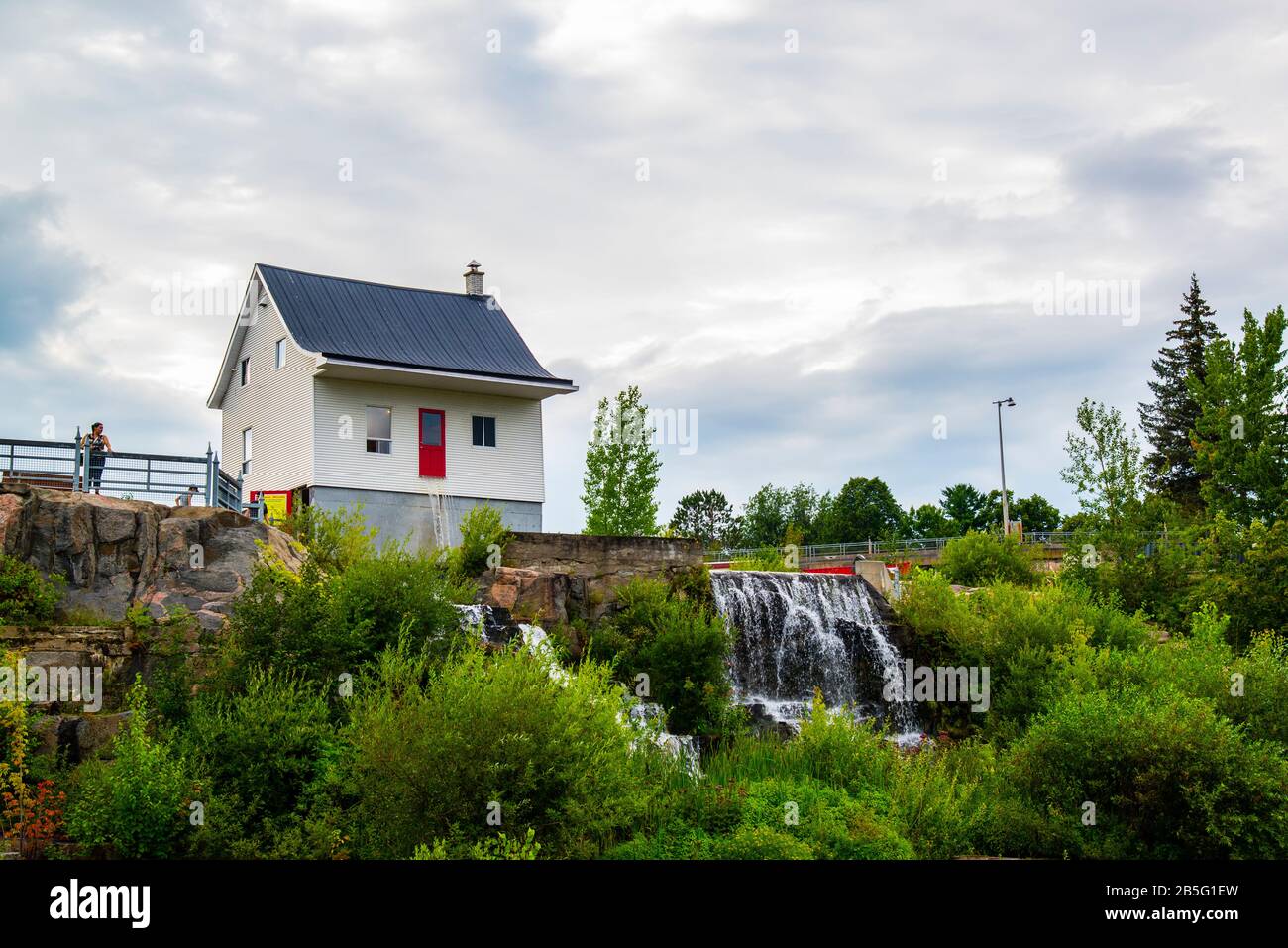 Sagueney, Canada - August 14 2019: The Little White House in downtown Saguenay city in Quebec Stock Photo