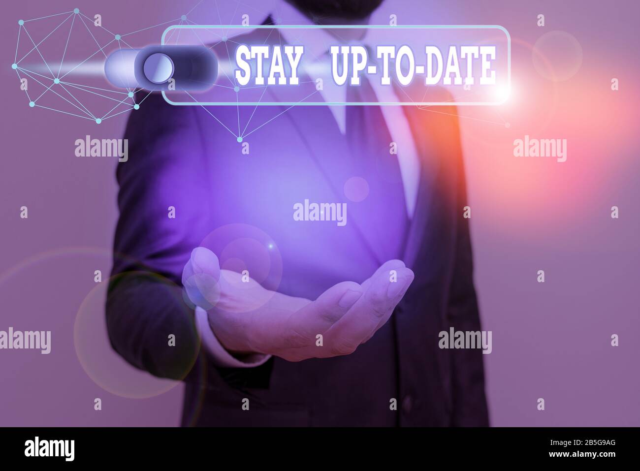 Handwriting text Stay Up To Date. Conceptual photo knows all the most recent news and changes in a situation Stock Photo