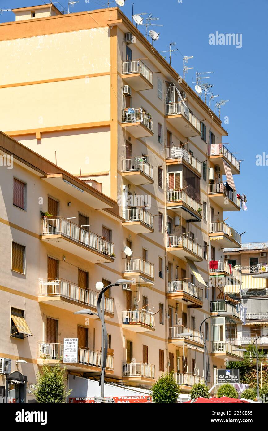 ERCOLANO, NEAR NAPLES, ITALY AUGUST 2019 Housing in Italy. Apartment