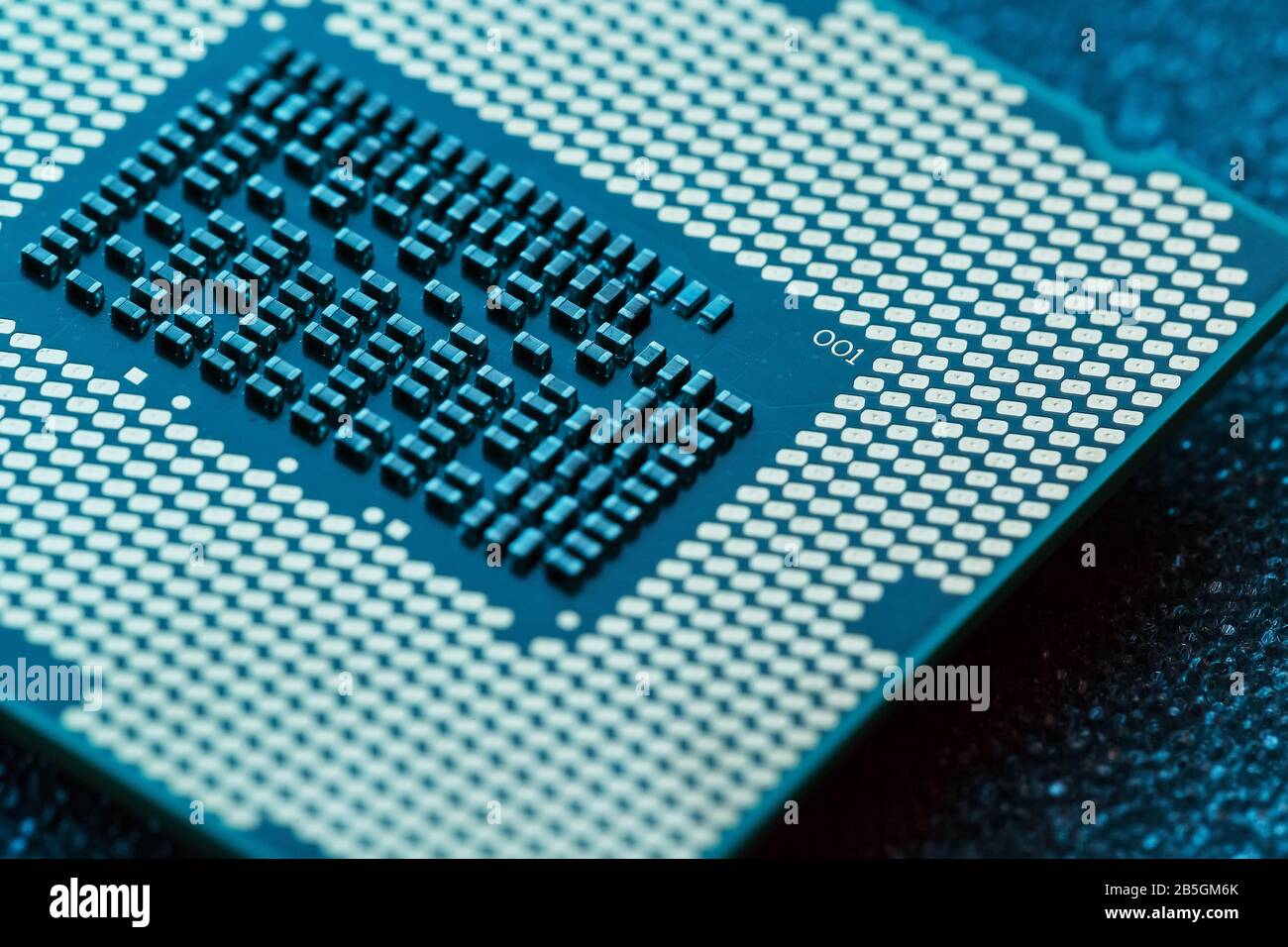 Close-up of CPU Chip Processor. Selective Focus. Stock Photo