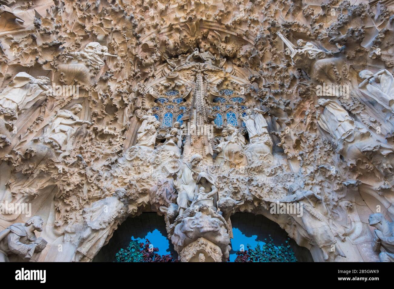 Detail of the Nativity Facade of Sagrada Família Stock Photo Alamy