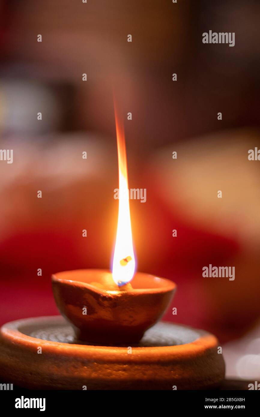 Glowing clay lamp Happy diwali festive season Stock Photo - Alamy