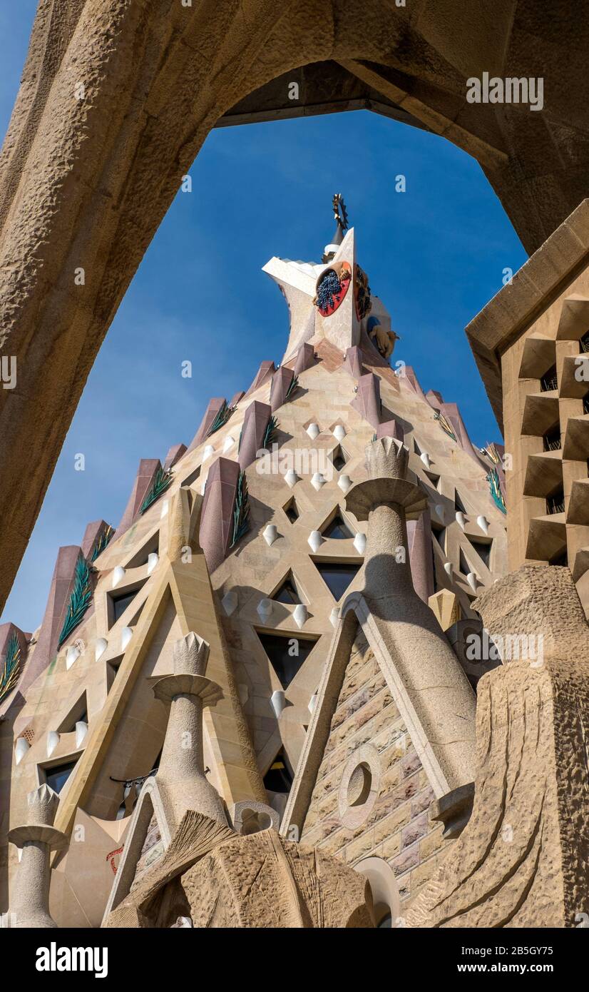 Detail of the Nativity Facade of Sagrada Família Stock Photo Alamy