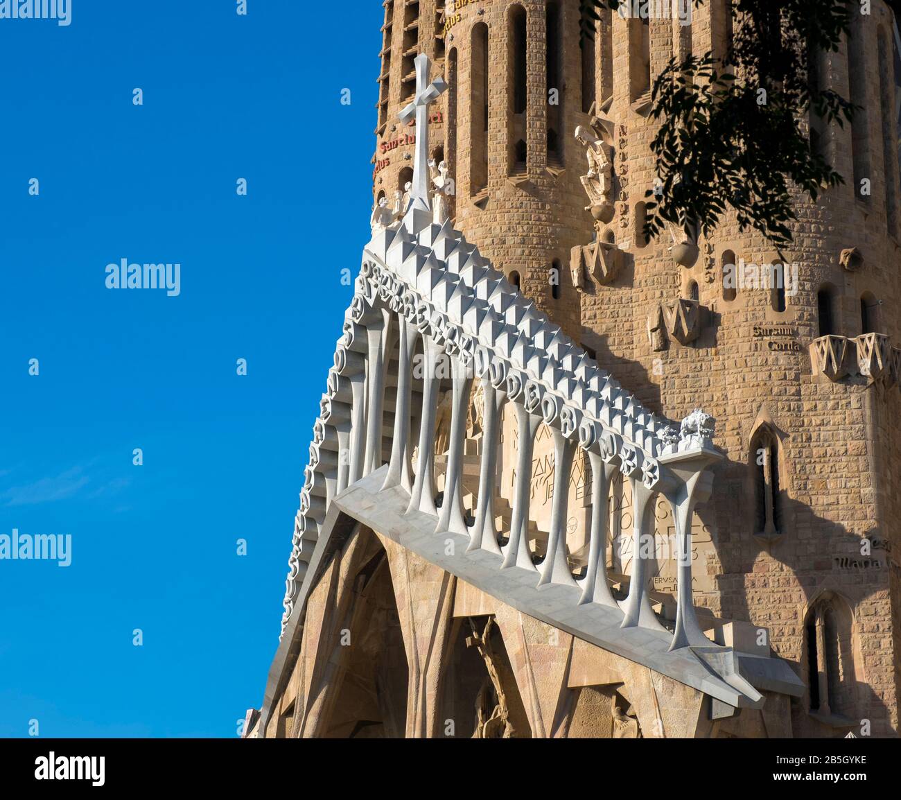 Passion facade of the sagrada familia hires stock photography and