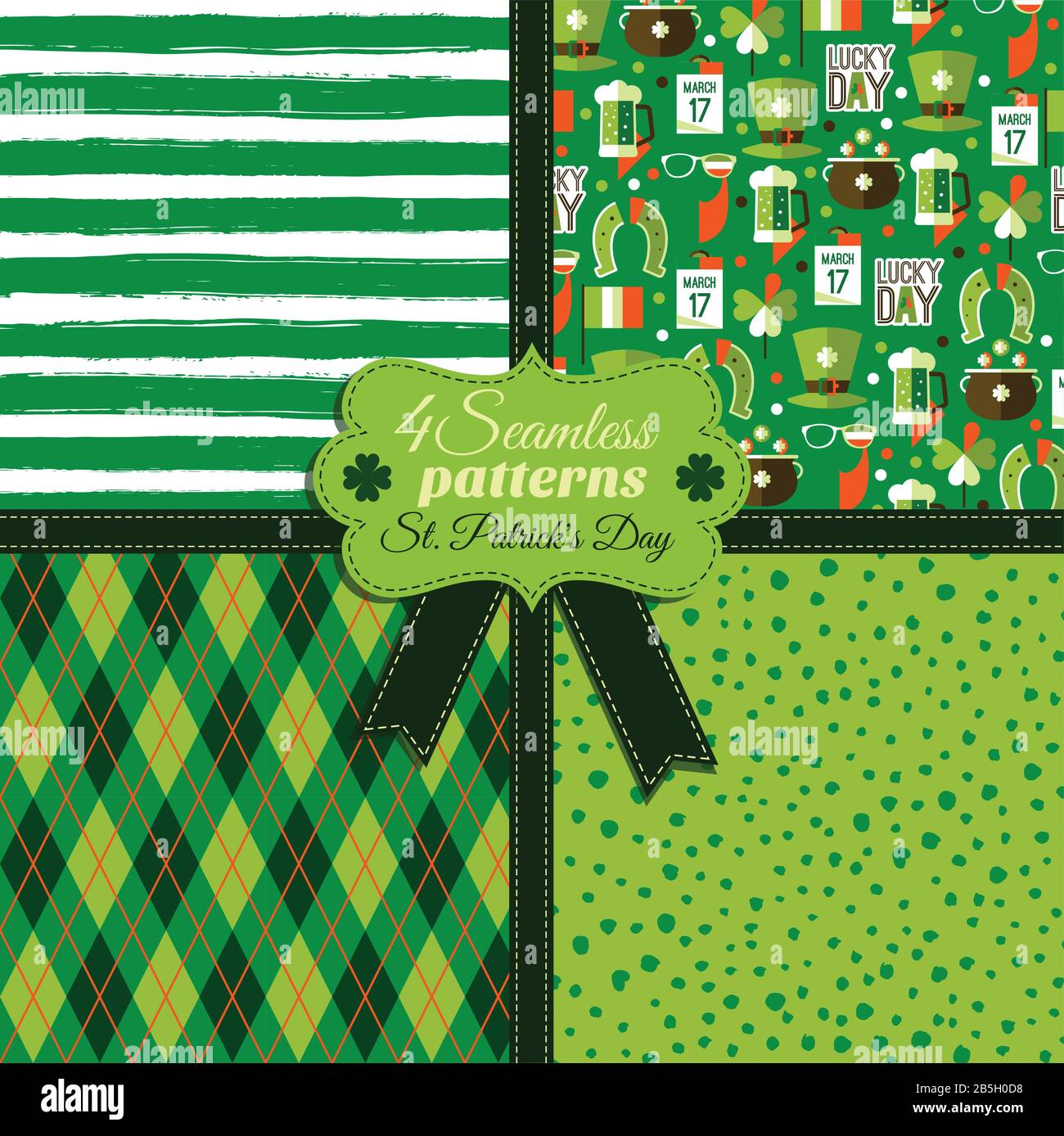 Seamless fashion pattern in green Stock Vector Image & Art - Alamy