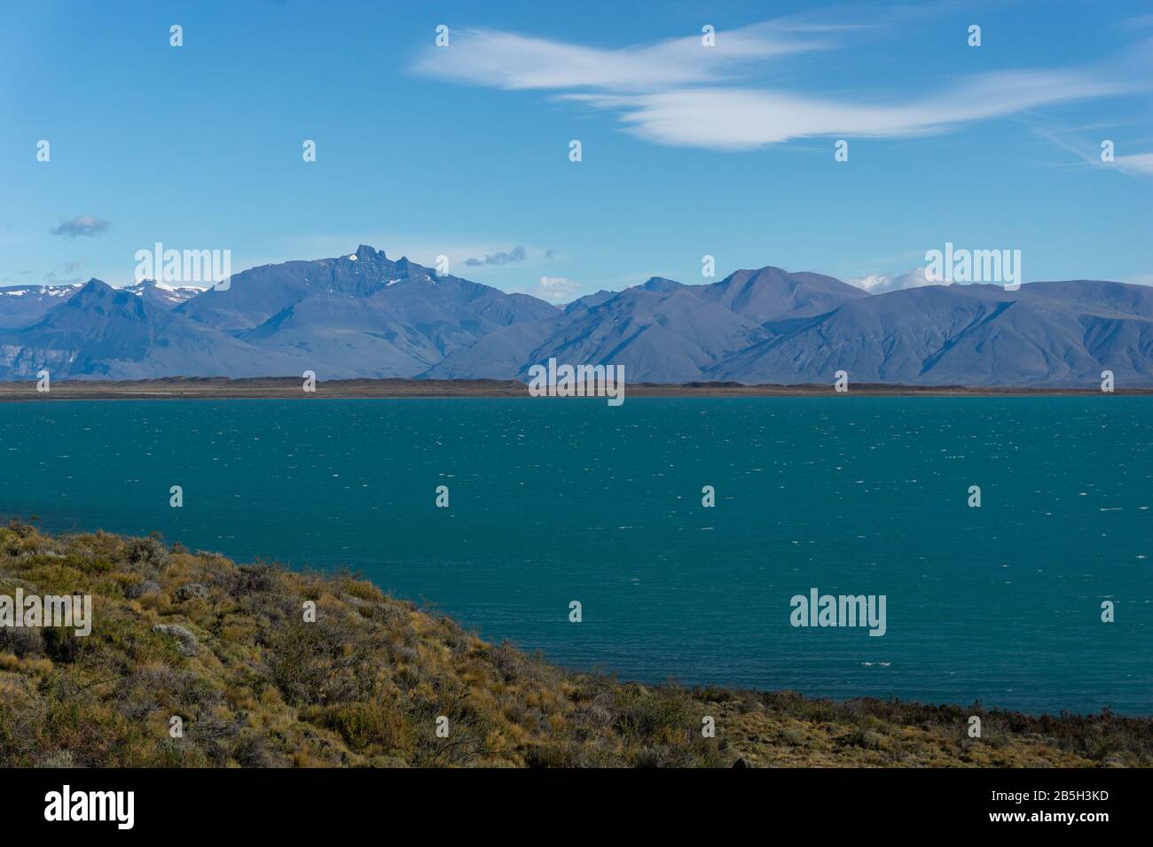 Lago Argentino is the largest and southernmost of the great Patagonian lakes in Argentina El calafate Stock Photo