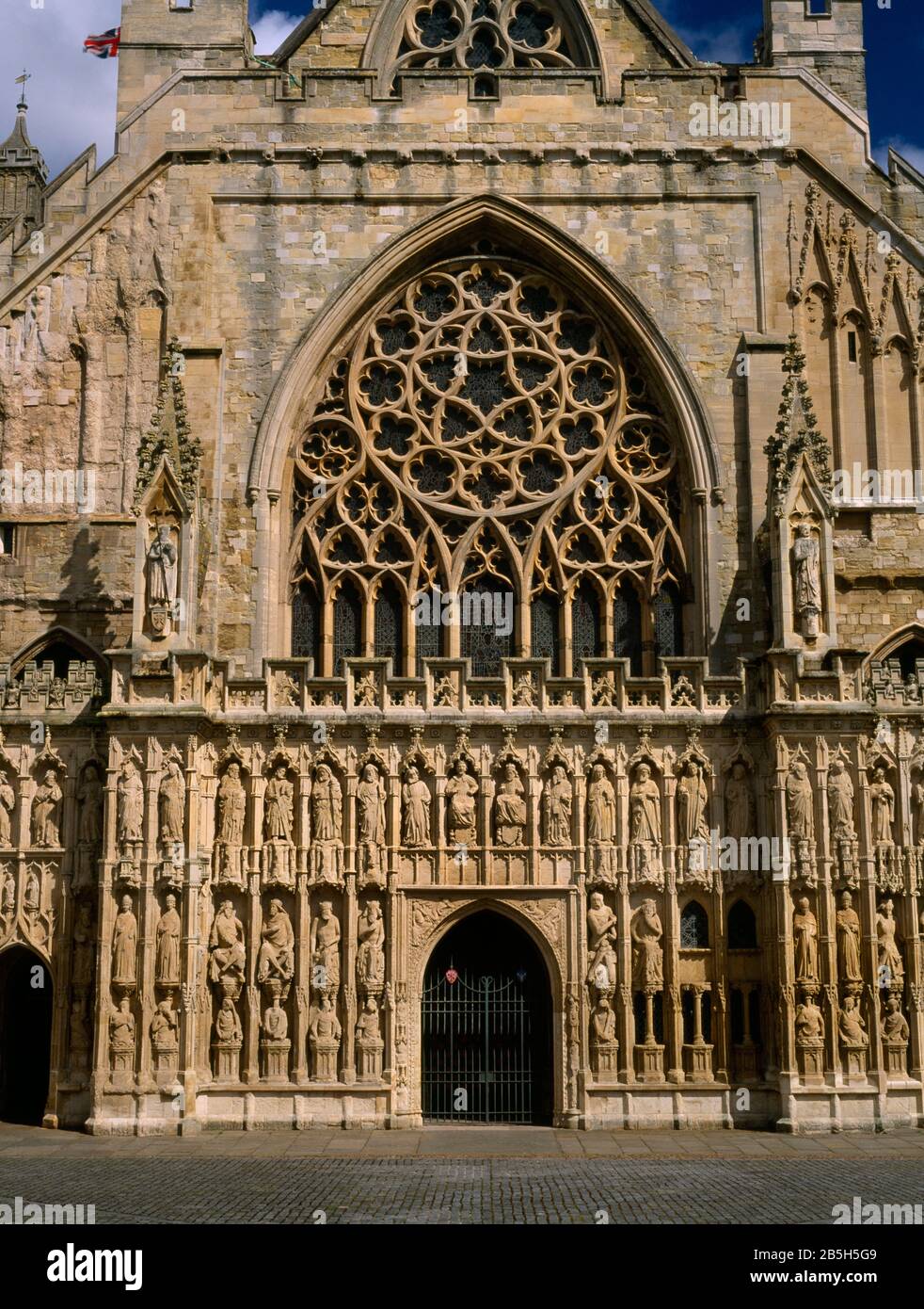 Exeter Images Medieval cathedral showing west front hi-res stock photography and ...