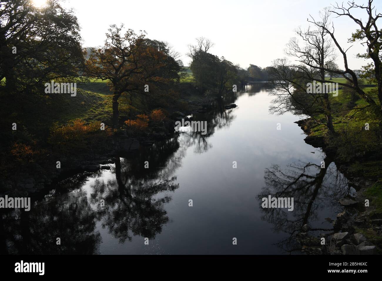 The River Lune in Autumn. Kirkby Lonsdale, Cumbria, North West England, United Kingdom Stock
