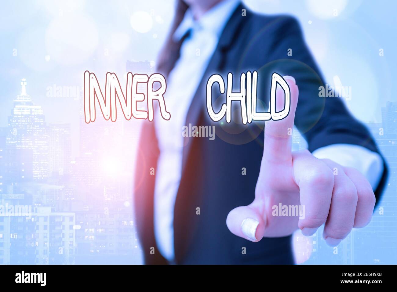 Writing note showing Inner Child. Business concept for the childlike usually hidden part of a demonstrating s is demonstratingality Stock Photo