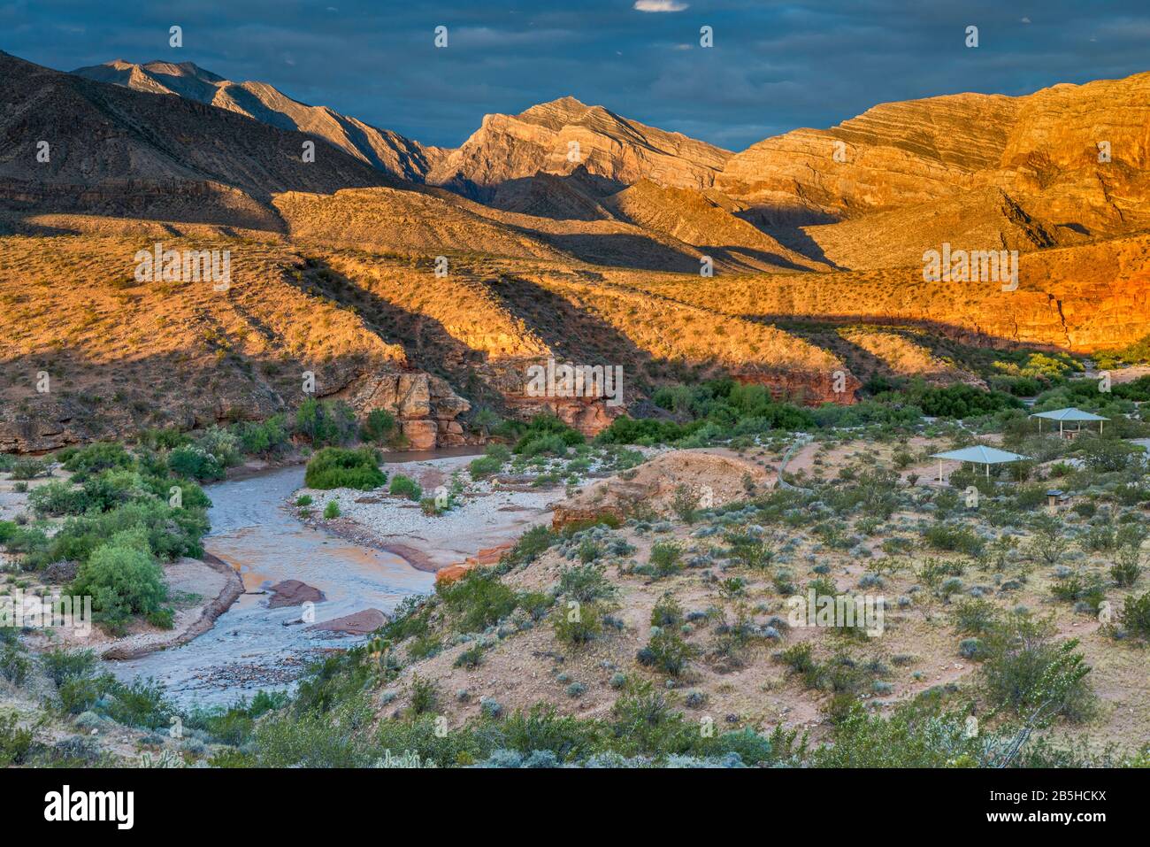 Virgin Mountains at sunrise, Virgin River Canyon Recreation Area ...