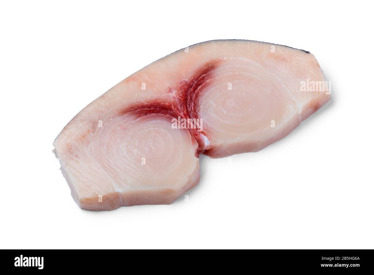 Single raw fresh swordfish fillet isolated on white background Stock Photo