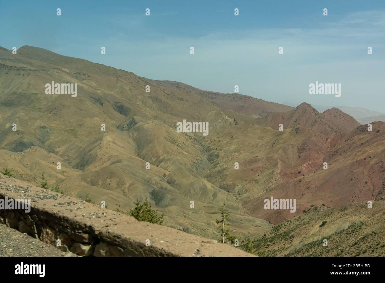 Arid landscape of the high atlas in Morocco Stock Photo