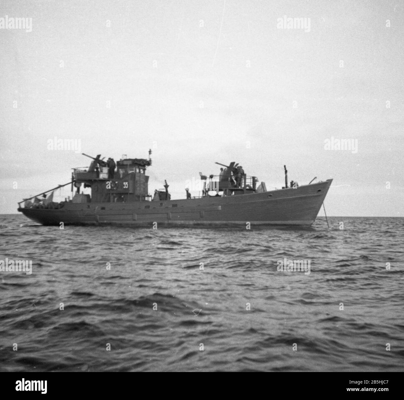 Kriegsfischkutter KFK 55 Deutsche Kriegsmarine / Germany Navy War Fishing Cutter Stock Photo