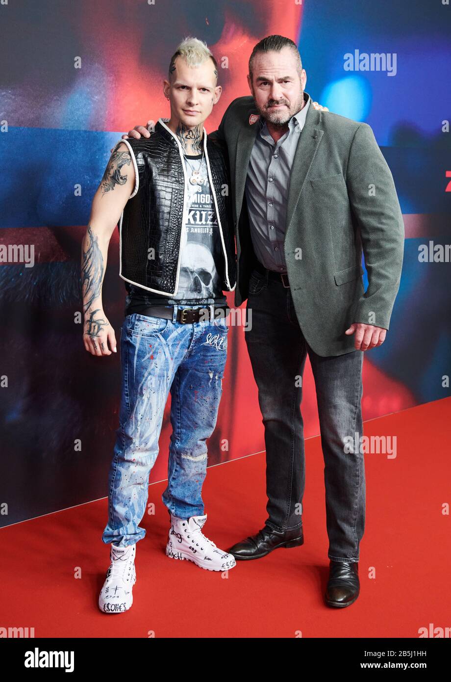 Berlin Germany 08th Mar 2020 Actor Eric Stehfest L And Anti Bullying Trainer Carsten Stahl Come To The Premiere Of The Prosieben Blockbuster 9 Days Awake At Kino Zoo Palast Stehfest Is An
