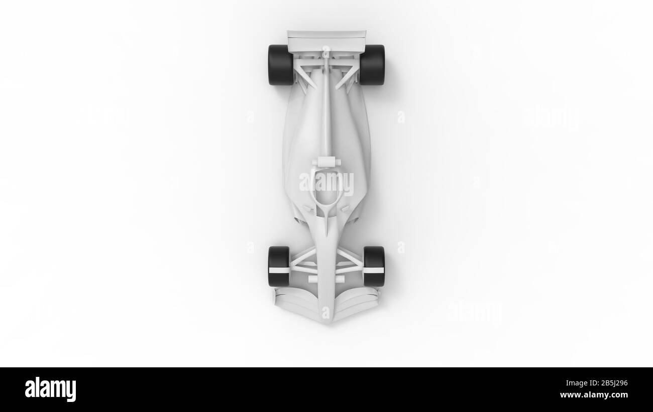 3D rendering of a race car ground effect new rules concept isolated