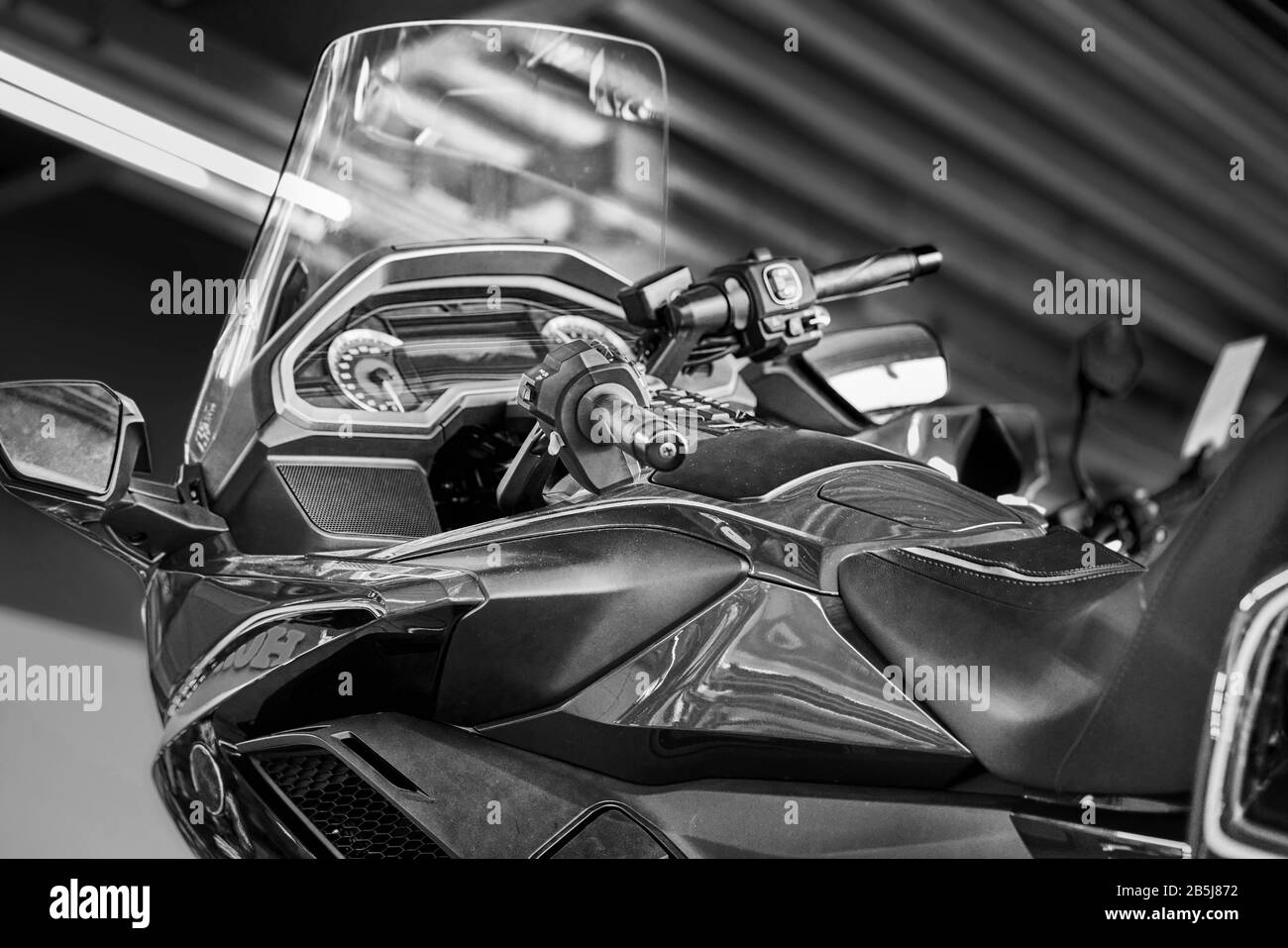Side view of a custom motorcycle engine Stock Photo Alamy