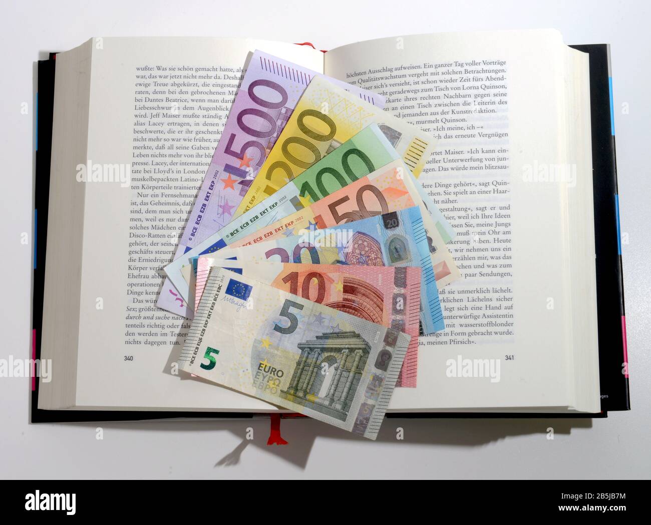 Buch, Euronoten Stock Photo