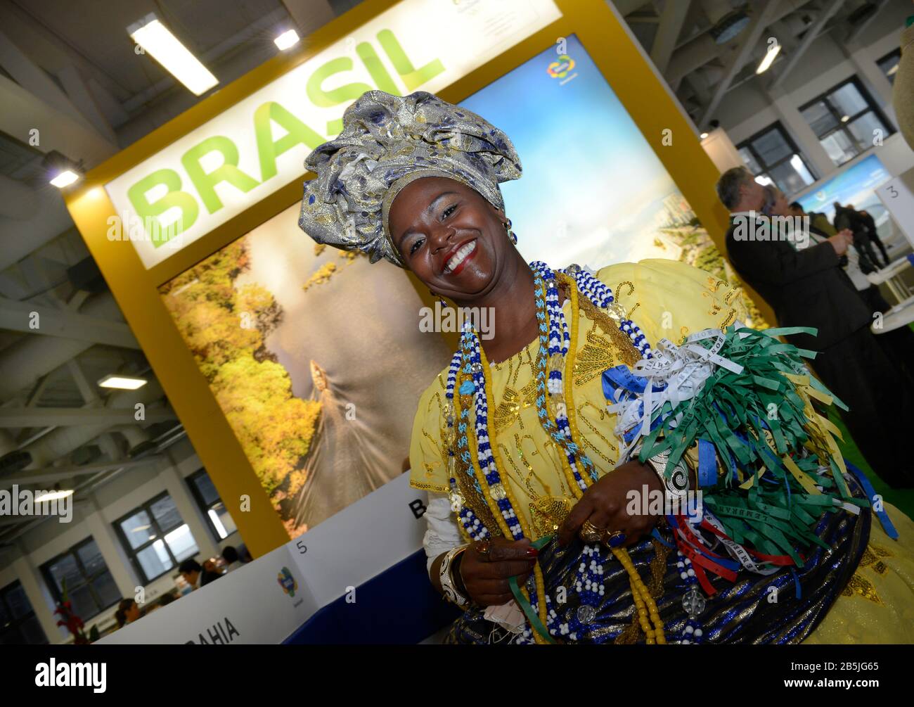 Werbung, Stand Brasilien, ITB, Messe, Charlottenburg, Berlin, Deutschland Stock Photo