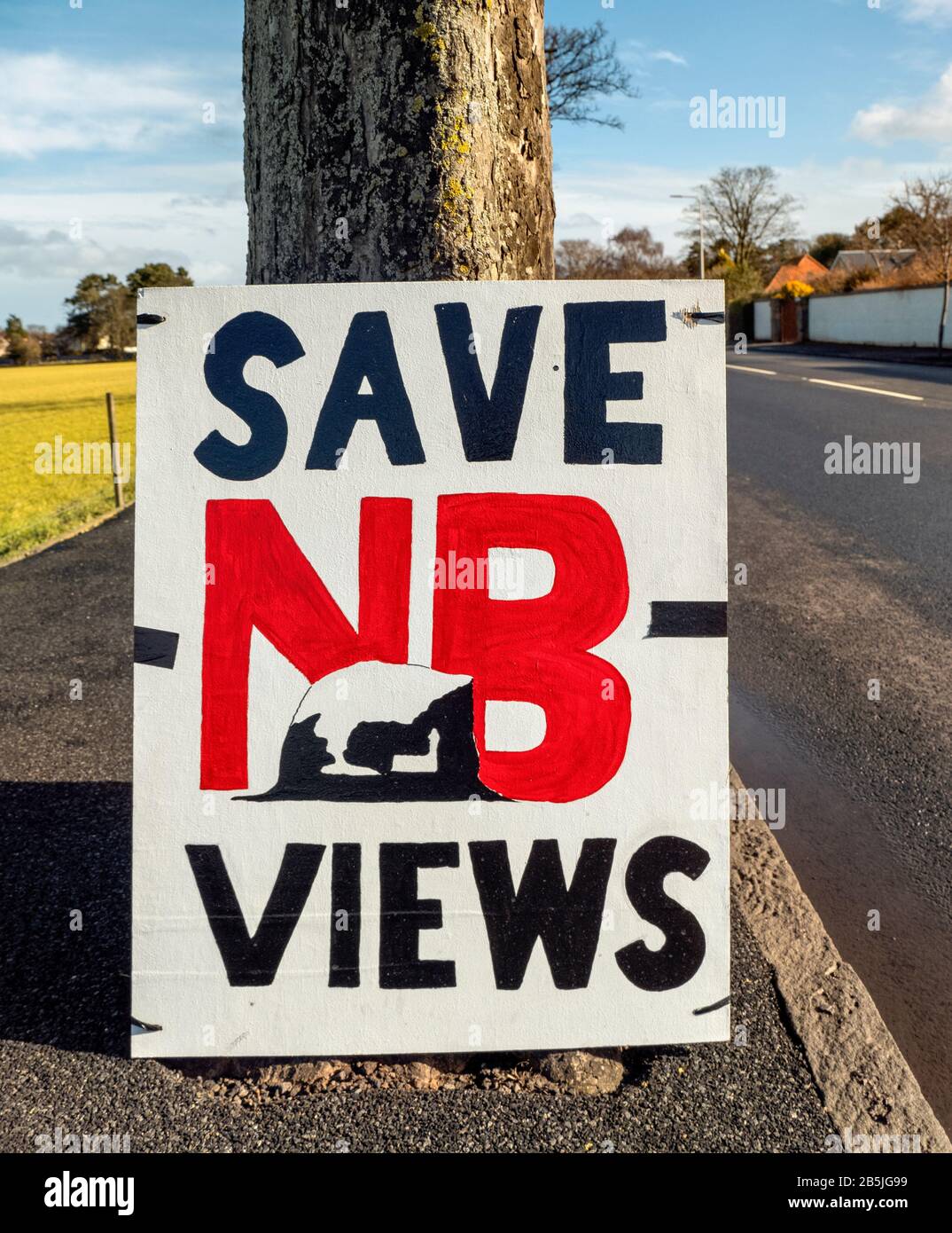 Save North Berwick Views campaign sign Stock Photo