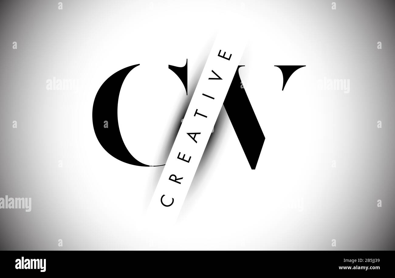 CV C V Letter Logo with Creative Shadow and Text Design Vector ...