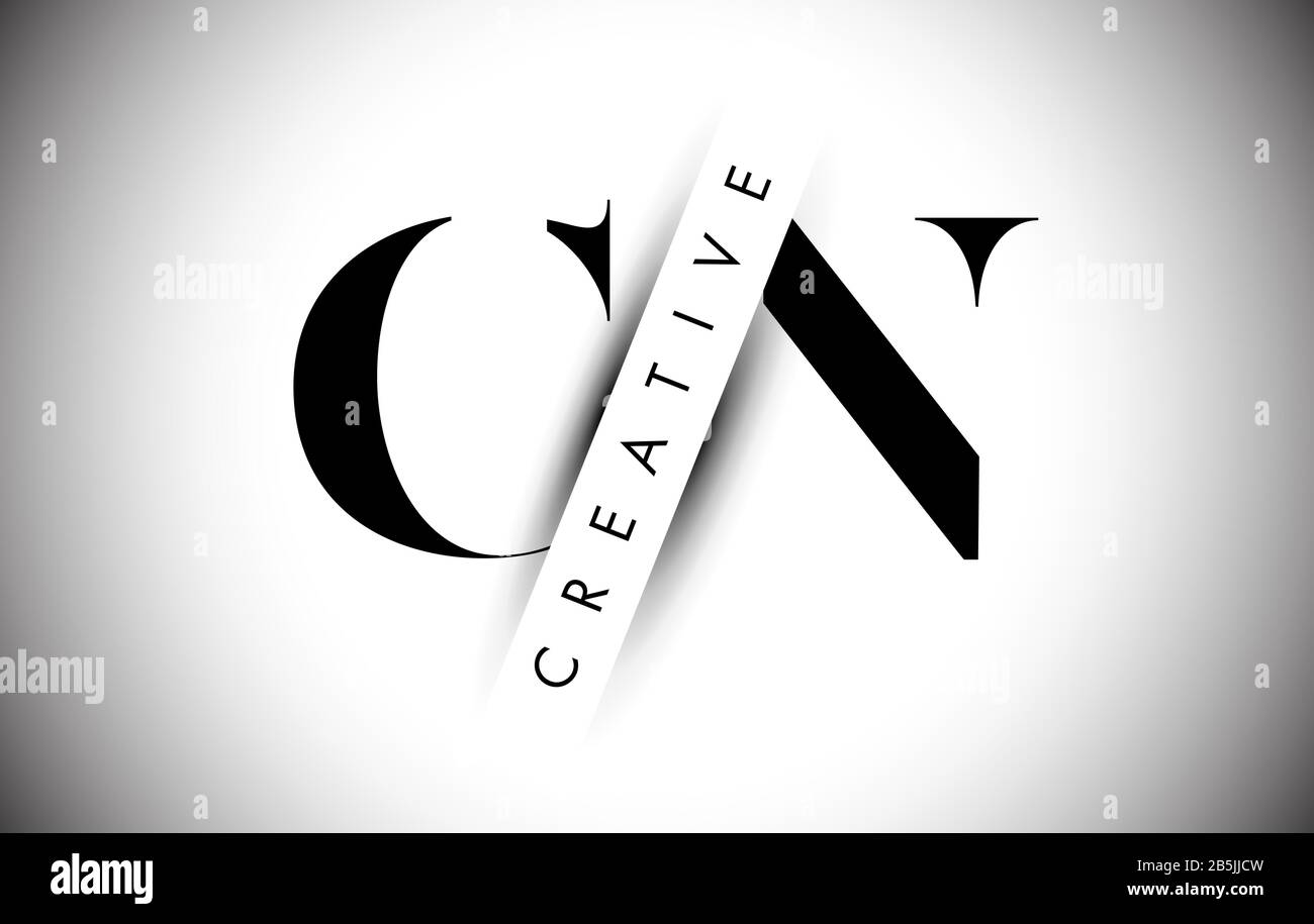 CN C N Letter Logo with Creative Shadow and Text Design Vector ...