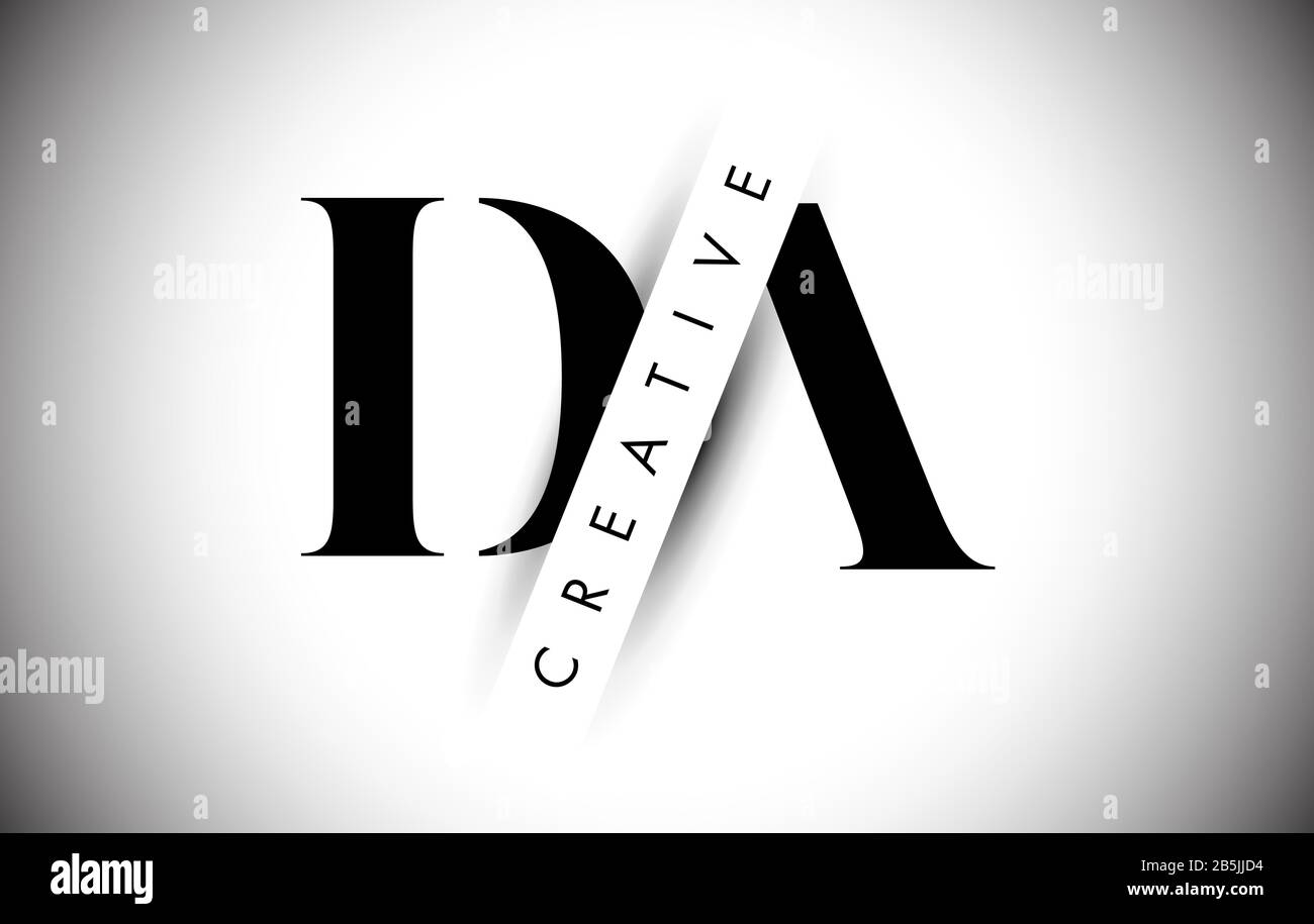 DA D A Letter Logo with Creative Shadow and Text Design Vector ...