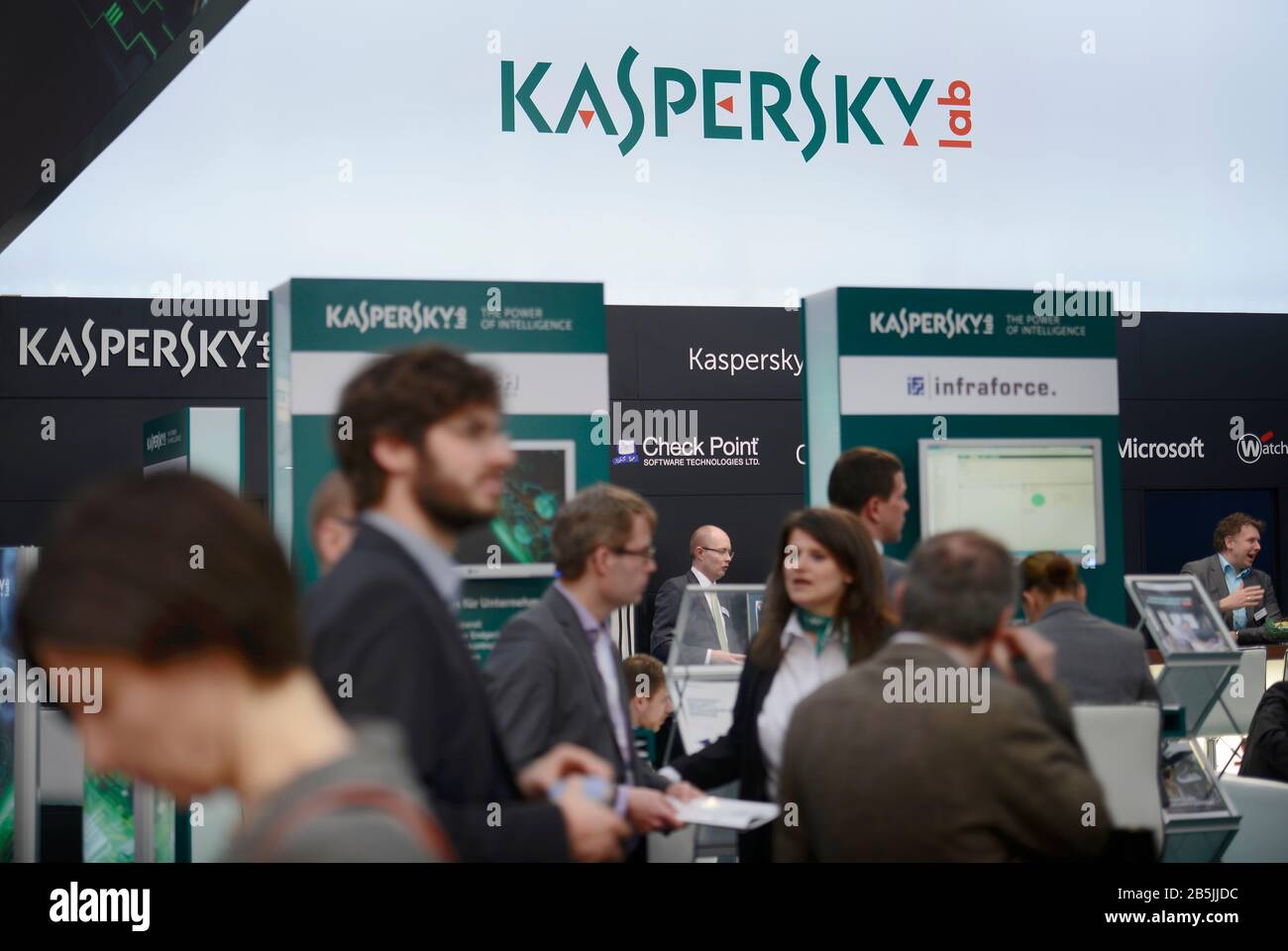 Kaspersky, Sicherheitssoftware, Cebit, Hannover, Niedersachsen, Deutschland Stock Photo