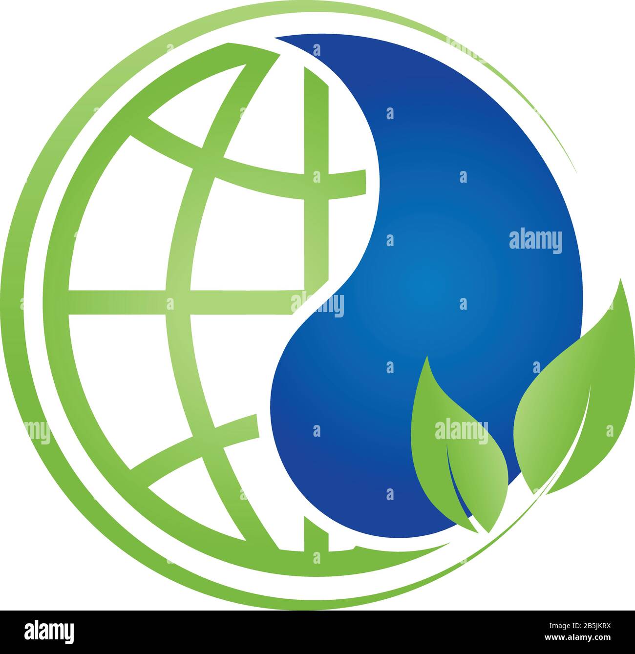 Drops, leaves, globe, logo Stock Vector