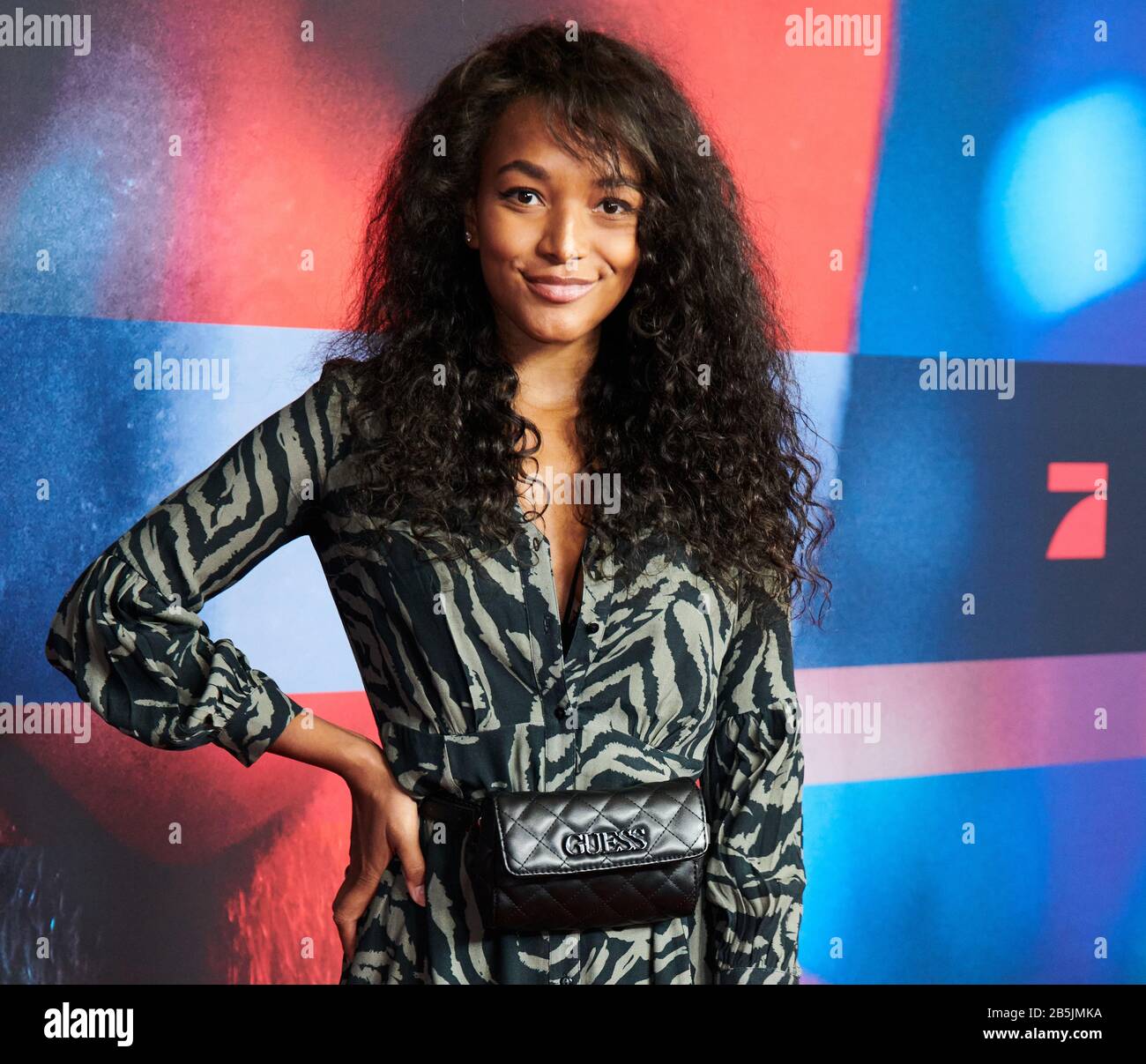 Berlin, Germany. 08th Mar, 2020. Cassandra, Germanys Next Topmodel 2020,  comes to the premiere "9 days awake" of the ProSieben blockbuster. Credit:  Annette Riedl/dpa/Alamy Live News Stock Photo - Alamy