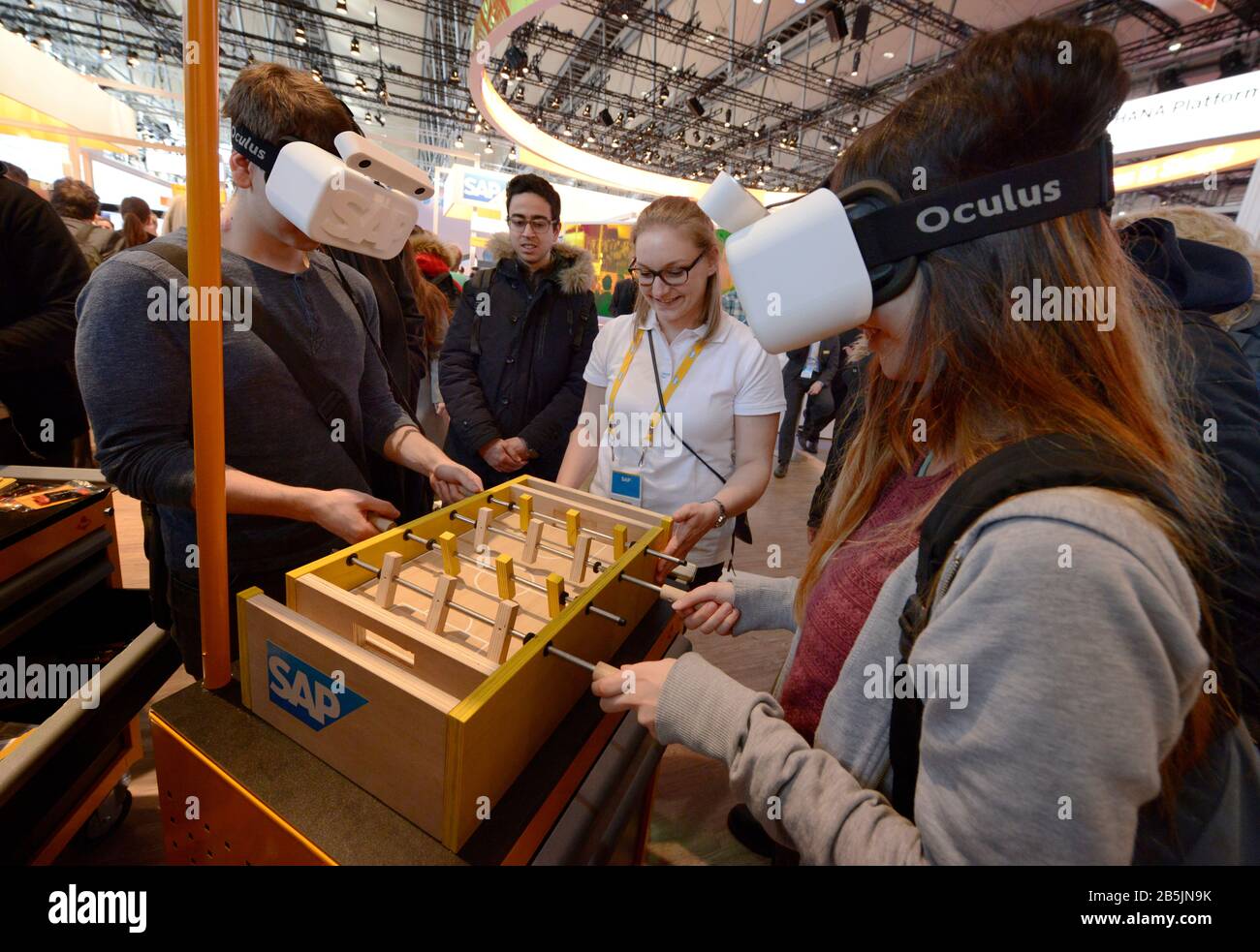 SAP Messestand, Cebit, Hannover, Niedersachsen, Deutschland Stock Photo